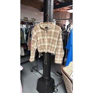 Love Tree Plaid Sherpa Quarter-Zip Pullover